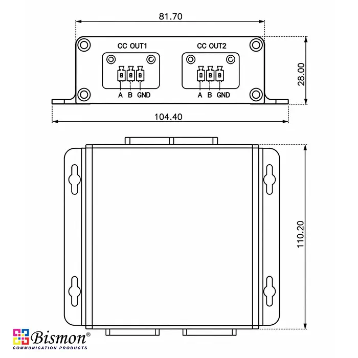 1 to 2 Ch Splitter Contact Closure for Electronic device